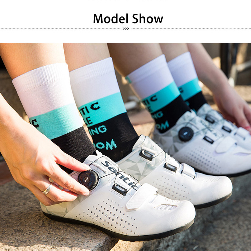 Santic kerékpáros zoknik kültéri sportokhoz kényelmes légáteresztő izzadásgátló futó kosárlabda hegyi kerékpár MTB kiegészítők