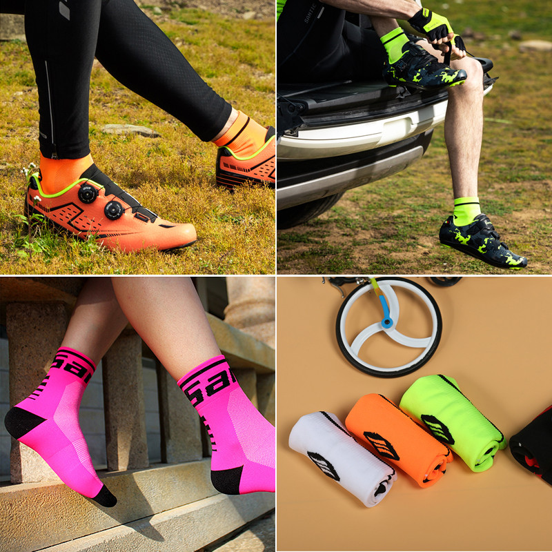 Santic kerékpáros zoknik kültéri sportokhoz kényelmes légáteresztő izzadásgátló futó kosárlabda hegyi kerékpár MTB kiegészítők