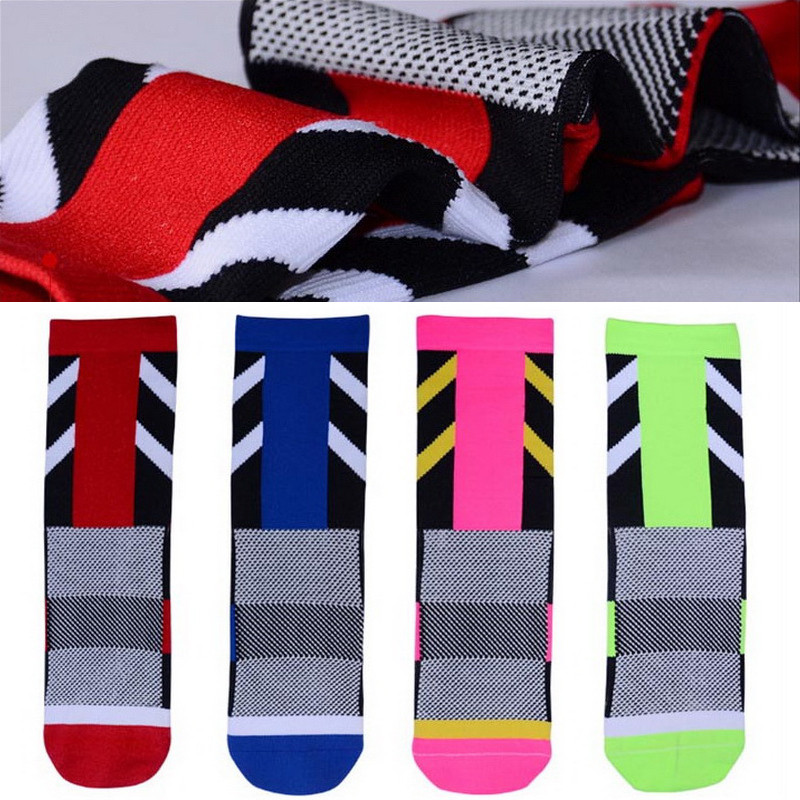 2022 1 pereche de șosete profesionale de compresie pentru ciclism pentru biciclete sport pentru bărbați, femei, biciclete mtb, șosete verde pentru bicicletă, alergare atletic