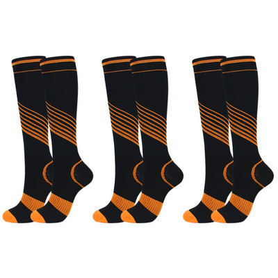 Șosete de compresie pentru ciclism Șosete de alergare elastice Șosete de călărie cu dungi colorate 3 perechi