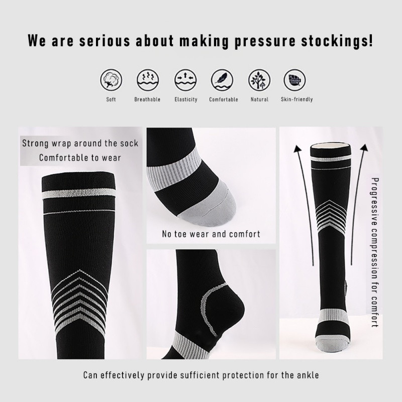 Șosete de compresie pentru ciclism Șosete de alergare elastice Șosete de călărie cu dungi colorate 3 perechi