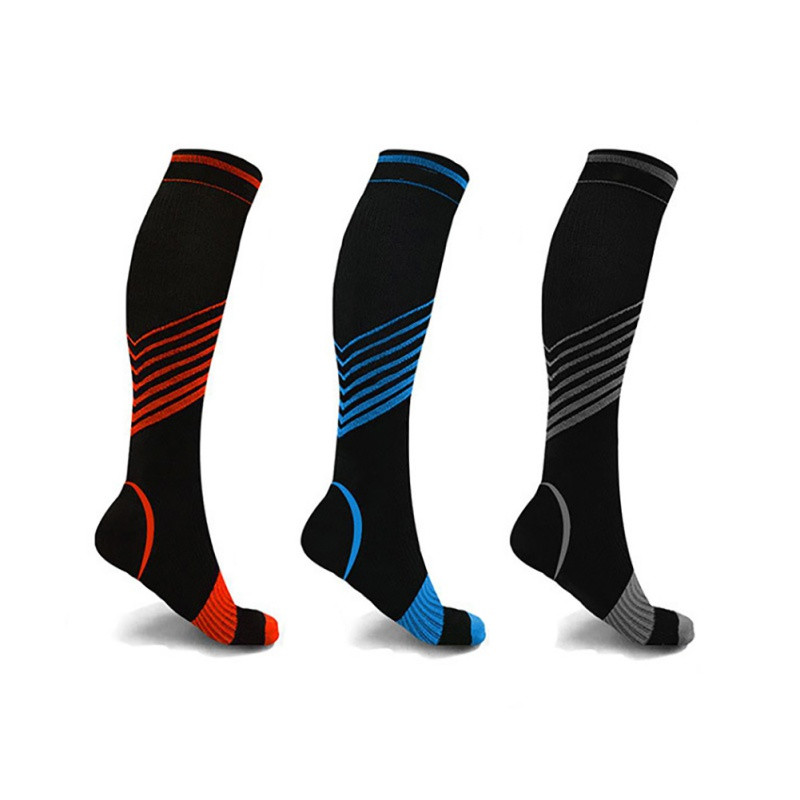 Șosete de compresie pentru ciclism Șosete de alergare elastice Șosete de călărie cu dungi colorate 3 perechi