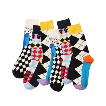 Instime 1 Pair Unisex Painting Style Crew Socks Γυναικείες streetwear Skateboard Sport Cycling Σχεδιαστικές κάλτσες βαμβακερές