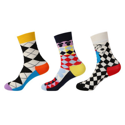 Instime 1 paar Unisex Painting Style Meeskonna sokid Naiste Tänavarõivad Rula Sport Jalgrattasõit Disainsokid Puuvillased
