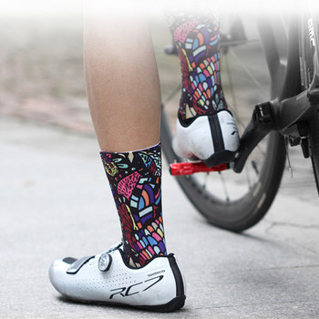 Mountainpeak Cycling Socks Професионални спортни чорапи на открито Мъжки и дамски чорапи за бягане Модни щамповани чорапи до коляното