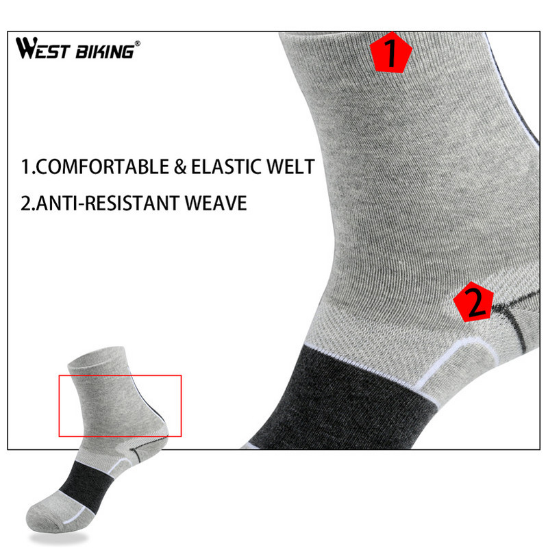 WEST BIKING Professionaalsed rattasokid Meeste Hingavad Pehmed Kiiresti Kuivavad Elastsed Libisemiskindlad Jooksu Matka Fitness Jalgratta Spordisokid