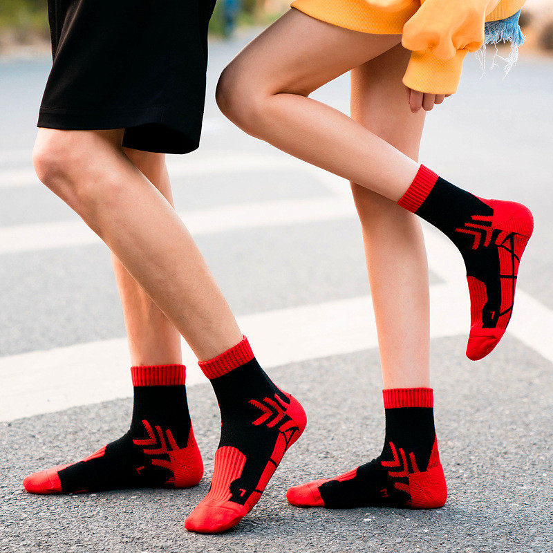 Uued sportlikud veerandsokid, mehed, naised, paks padi, kompressioon, korvpall, jalgratas, sulgpall