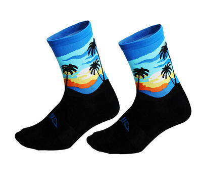 Trópusi kókuszdió sportok alkalmi kerékpározás, légáteresztő, izzadságelnyelő, lábszárközépig érő, divatos zokni férfiaknak és nőknek