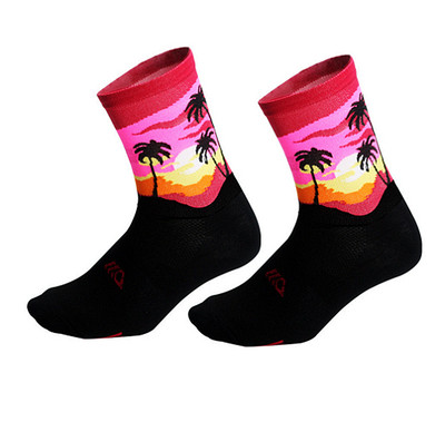 Trópusi kókuszdió sportok alkalmi kerékpározás, légáteresztő, izzadságelnyelő, lábszárközépig érő, divatos zokni férfiaknak és nőknek