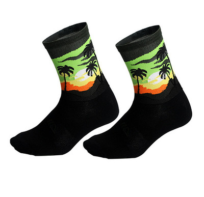 Trópusi kókuszdió sportok alkalmi kerékpározás, légáteresztő, izzadságelnyelő, lábszárközépig érő, divatos zokni férfiaknak és nőknek