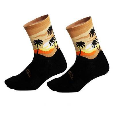 Trópusi kókuszdió sportok alkalmi kerékpározás, légáteresztő, izzadságelnyelő, lábszárközépig érő, divatos zokni férfiaknak és nőknek