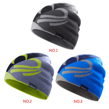 Зимна шапка за мъже, жени, шапка за колоездене на открито, плетена шапка за бягане, унисекс, широка еластична топла шапка
