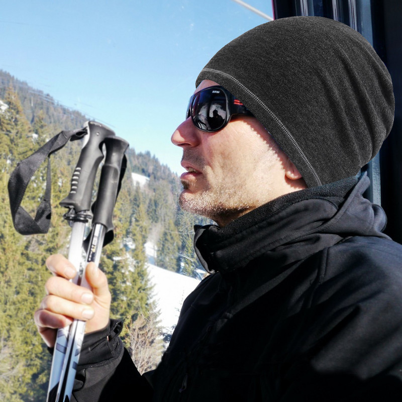 Žieminės dviračių kepuraitės šiluminės bėgimo kepuraitės sportinės juodos kepurės Snieglentės žygio kepurė Šiltesnės slidinėjimo kepuraitės Galvos skara Vyrai Moterų galvos apdangalas