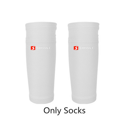 1 paar jalgpalli kaitsvaid sokke, millel on tasku jalgpalli jaoks säärekaitsmed säärevarrukad toetavad säärekaitset täiskasvanutele