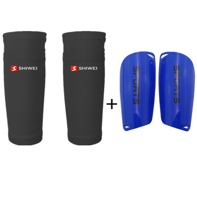 1 paar jalgpalli kaitsvaid sokke, millel on tasku jalgpalli jaoks säärekaitsmed säärevarrukad toetavad säärekaitset täiskasvanutele