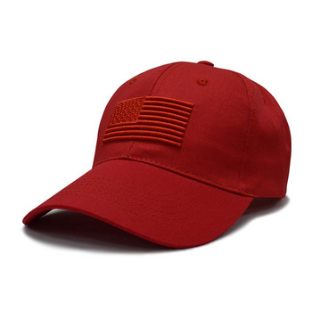 Αθλητικό ανδρικό καπέλο τρεξίματος Γυναικείο καπέλο με αμερικανική σημαία Κεντημένο βαμβακερό ανδρικό καπέλο με ρυθμιζόμενο κλείσιμο στην πλάτη