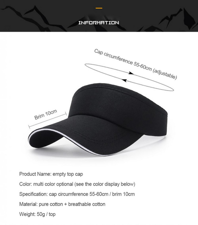 Pălărie pentru soare de vară Protecție UV Femei Bărbați Pălărie de top goală Căciulă de golf în aer liber Tenis de plajă Pălărie sport Echipament de golf
