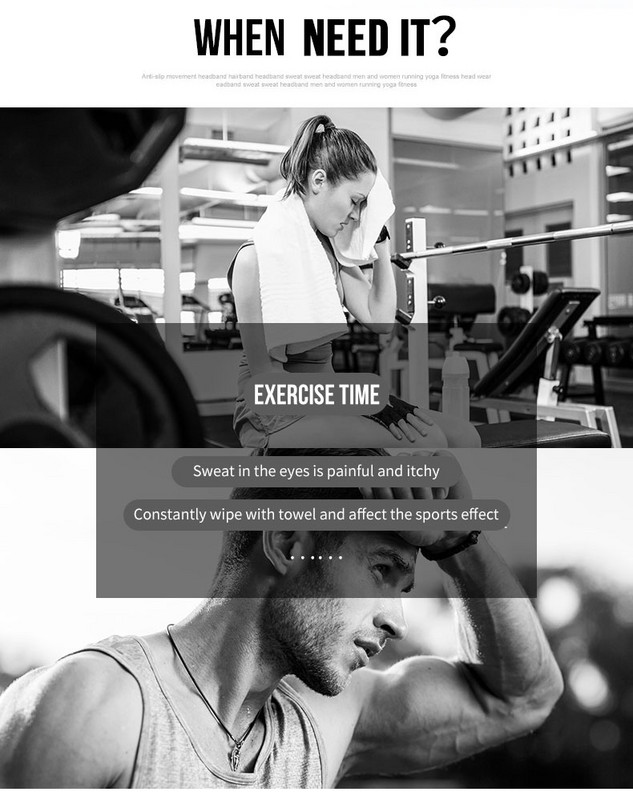 Banda anti-alunecare Bărbați Femei Bandă pentru transpirație Sport Fitness Bandă Tenis Badminton Baschet Bentite pentru alergare Bandă pentru transpirație pentru păr