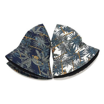 Рибарска шапка с щампа Plantain Tree Двустранно облекло Хавайски корейски слънчеви шапки Шапки за мивка Летни ежедневни улични облекла Капачка с кофа