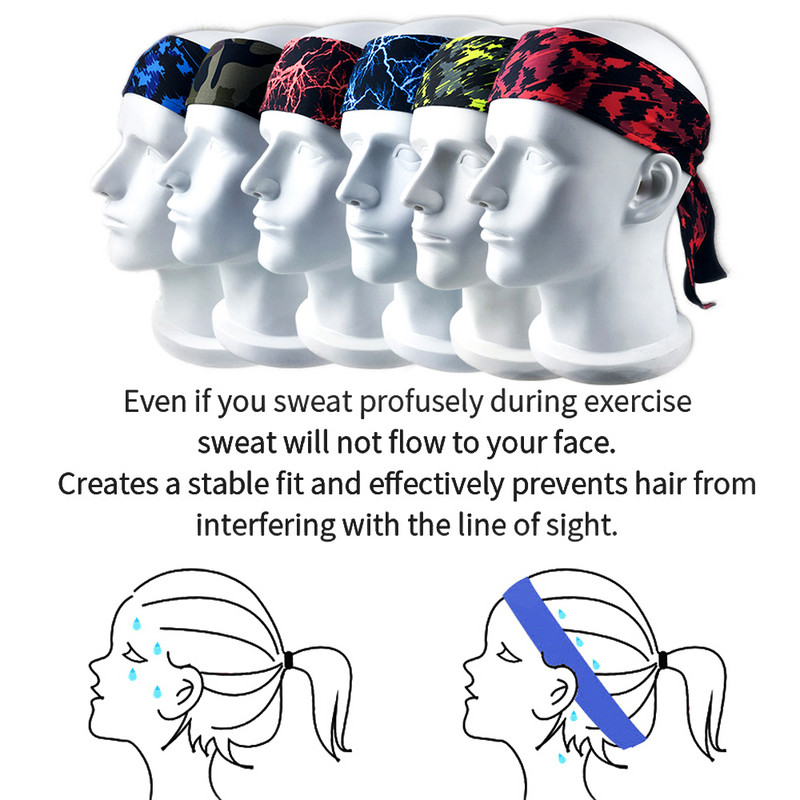 Sporta galvas saite, elastīga vīriešu jogas skriešanas matu lente āra sporta galvas stīpa fitnesa josla