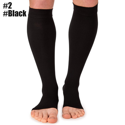 1 pár nagyobb méretű S-7XL futó atlétika kompressziós ujjú láb láb vádli férfi 30-40 Hgmm lábujj nélküli harisnya Orvosi visszér zokni