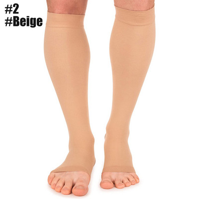 1 pár nagyobb méretű S-7XL futó atlétika kompressziós ujjú láb láb vádli férfi 30-40 Hgmm lábujj nélküli harisnya Orvosi visszér zokni