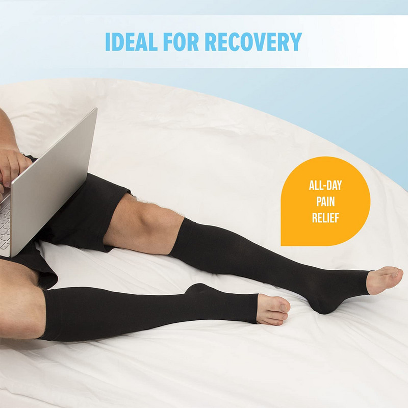 1 pár nagyobb méretű S-7XL futó atlétika kompressziós ujjú láb láb vádli férfi 30-40 Hgmm lábujj nélküli harisnya Orvosi visszér zokni