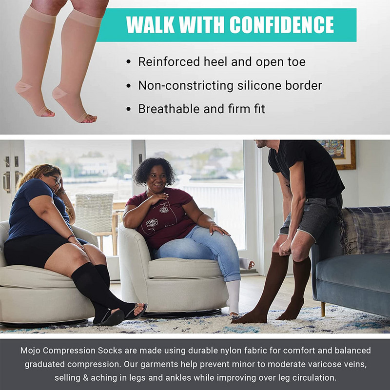 1 pár nagyobb méretű S-7XL futó atlétika kompressziós ujjú láb láb vádli férfi 30-40 Hgmm lábujj nélküli harisnya Orvosi visszér zokni