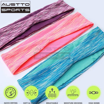 Austto Sports Headband Γυναικεία Yoga Slim Workout Cooling Sweatband Running Sycling Outdoor Sports