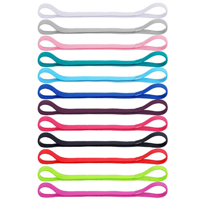 Elastīga Jogas Matu Lenta Galvas Lente Plāna Sporta Fitness Elastīga Neslīdoša Sviedrus absorbējoša galvas saite Sporta zāle Skriešana