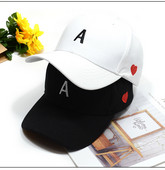 Bărbat Femeie Litera A Inimă Roșie Pălărie de baseball Căciulă de soare de cuplu ajustabilă Snapback Stil coreean Camping Ciclism Plajă Pălărie de soare de culoare solidă