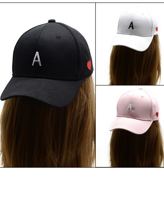 Bărbat Femeie Litera A Inimă Roșie Pălărie de baseball Căciulă de soare de cuplu ajustabilă Snapback Stil coreean Camping Ciclism Plajă Pălărie de soare de culoare solidă