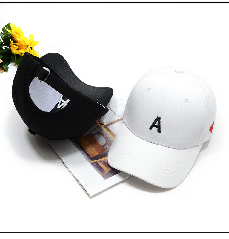 Bărbat Femeie Litera A Inimă Roșie Pălărie de baseball Căciulă de soare de cuplu ajustabilă Snapback Stil coreean Camping Ciclism Plajă Pălărie de soare de culoare solidă