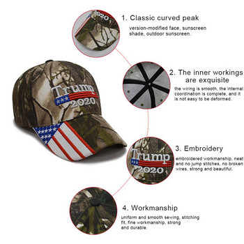Τραμπ εκλογικό καπέλο μπέιζμπολ 2020 Προσαρμοσμένα αθλητικά καπέλα Εξωτερικού εμπορίου Εκρήξεις Καπέλο καμουφλάζ Τραμπ