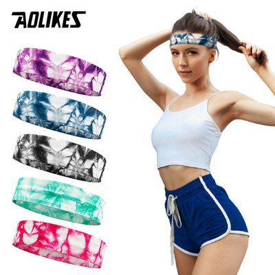 AOLIKES Tennis Headband Αθλητικές μπάντες Ελαστική κεφαλή ιδρώτα Επίδεσμος Τζόκινγκ Γυμναστήριο Γυμναστήριο Γιόγκα Μπάσκετ Μαλλιά Αντιολισθητικά