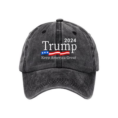 Шапка на кампанията на Доналд Тръмп за 2024 г. Ясни лозунги Бейзболна шапка на Тръмп Шапка с регулируема катарама и флаг Дишаща президентска шапка Uni
