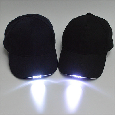 5 LED Visors Hat Men Women Cotton Battery Operated Adjustable Peaked Cap Casual Style Outdoor Reading Fishing Hat