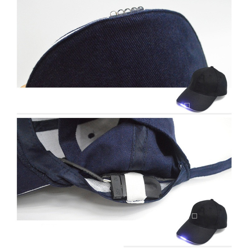 5 LED козирки Шапка Мъже Жени Памучна шапка с батерии Регулируема шапка с остри козирки Ежедневен стил Риболовна шапка за четене на открито