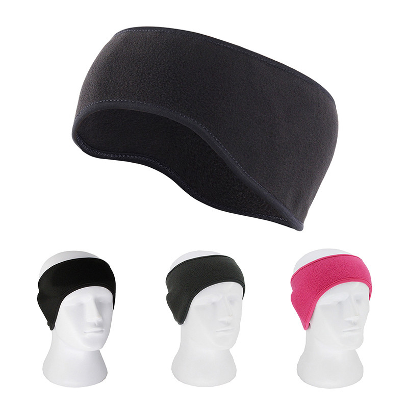 Топла поларена лента за пот Бягане Спортна форма Йога Еластична лента за глава Фитнес Колоездене Тенис Мека превръзка за коса Покривало за уши Забрадка за мъже Момиче
