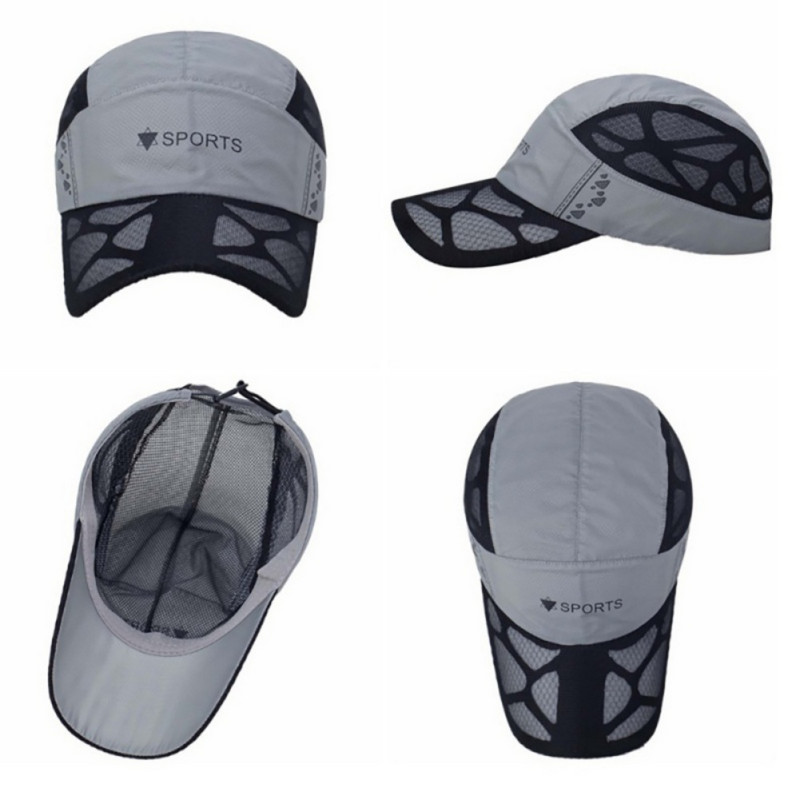 Õues kevad-suvemüts Jooksev päikesevari, pesapallimüts, kiirkuivav võrk, hingav meeste naiste vabaaja müts