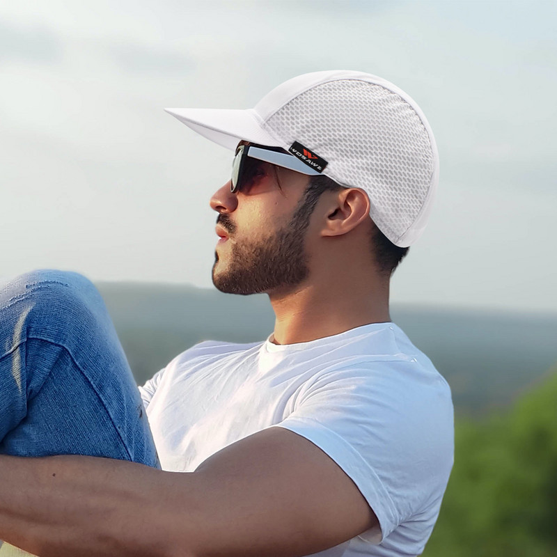 WOSAWE Нова лятна мъжка спортна слънцезащита на открито Бейзболна шапка Шапка с козирка за бягане Дишащи бързосъхнещи мрежести шапки за колоездене Туризъм