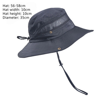Шапки за слънце Мъжки плажни шапки с широка периферия Анти-UV Дамска шапка с кофа Летен туризъм Къмпинг