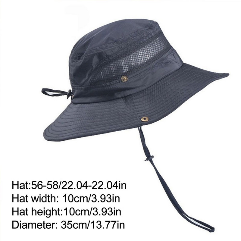 Napozósapkák Férfi Szabadtéri, széles karimájú UV-sugárzás elleni strandsapkák Női Vödörsapka Nyári Túrázás Kemping