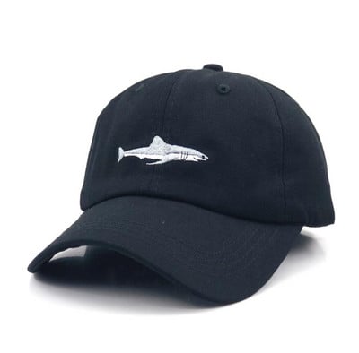 Което под душа Зашити Shark Snapback Мъжка шапка Бейзболна шапка Хип-хоп бродерия Извита презрамка Татко Шапка Лятна рибка Слънчева шапка Шапка