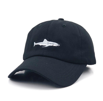 Milline duši all õmmeldud Shark Snapback mehemüts Pesapallimüts Hip-hop tikandid Kumer Strapback isamüts Suvine kala päikesekübar
