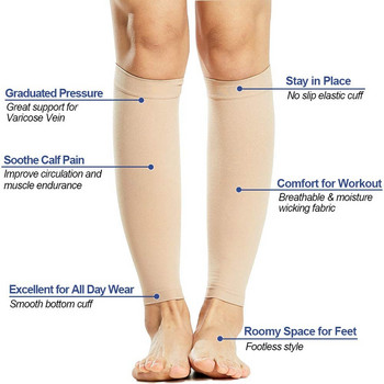 Медицински компресионни чорапи BraceTop, чорапи с ръкав за прасеца 15-20 mmhg, компресионни ръкави за прасеца, облекчаване на болката в прасеца, опора за прасеца на крака