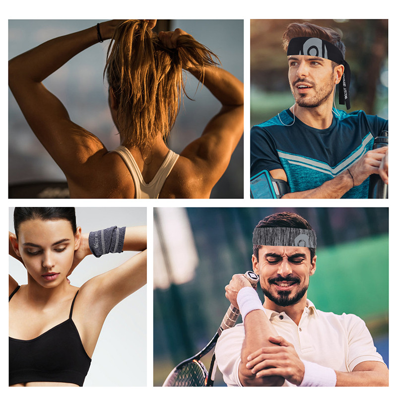 WEST BIKING Bentiță absorbantă pentru ciclism Bărbați, femei, Bandă pentru transpirație, Benzi de păr pentru yoga, Bentita de păr anti-alunecare, Uscare rapidă, Alergare, Fitness