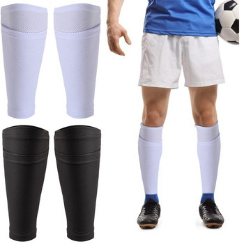 1 чифт футболни защитни чорапи Предпазител за пищяла с джоб за футболни подложки за пищяла Поддържащи ръкави за крака Възрастни Тийнейджъри Чорап за поддържане на прасеца