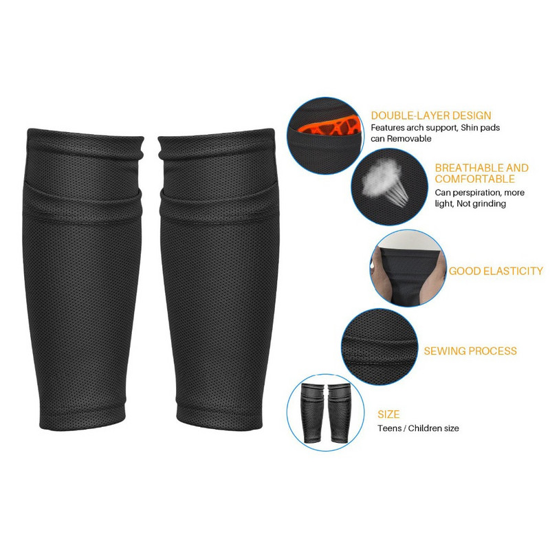 Muay Thai lábszárvédők futballzoknik vádli ujjak felnőtt gyermek lábpárnák védő futballpajzsok edzés kick box felszereléshez