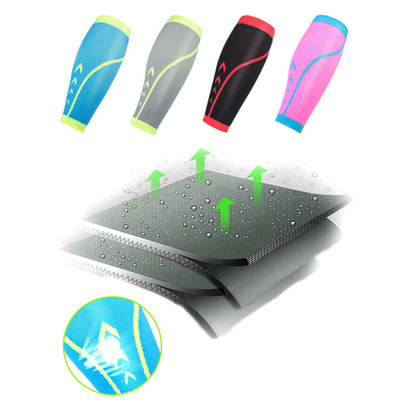 Kompressziós láb hüvely Sípcsontvédő Férfi Női Kerékpározás Lábmelegítő Futó Labdarúgás Kosárlabda Sport Lábszár Sínek vádlitámasz